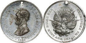 1864 Abraham Lincoln Campaign Medal. DeWitt-AL 1864-21, Cunningham 3-240W, King-90, Musante GW-720, Baker-235A. White Metal. MS-61 PL (NGC).
28 mm. P...