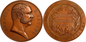 "1881" (post-1883) Chester A. Arthur Presidential Medal. By Charles E. Barber. Julian PR-22. Bronze. Mint State, Obverse Spot.
76 mm.