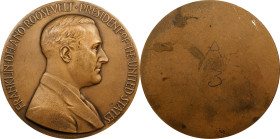 1933 Franklin Roosevelt U.S. Mint Presidential Medal. Uniface Obverse Die Trial. By John R. Sinnock. Bronze. About Uncirculated.
75.3 mm. This is the...
