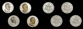 Lot of (4) 1969 Richard M. Nixon First Inaugural Medals. By Ralph J. Menconi. Dusterberg-OIM 17S64, MacNeil-RMN 1969-3. Silver. Mint State.
64 mm eac...