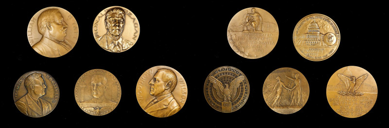 Lot of (5) 20th Century Presidential Medals. Bronze. Mint State.
Included are: ...