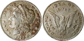 1896 Bryan Dollar. Schornstein-821, Zerbe-93. Nickel-Plated Iron. Fine.
84.5 mm. 123 grams.
From our Winter 2022 Auction, November, lot 11143. Lot t...