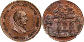 Undated (ca. 1860-1861) Presidential Residences Series Medal by George Hampden Lovett. Martin Van Buren. Satterlee-55, DeWitt-MVB-A. Copper. MS-66 RB ...