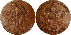 1918 The Williams Medal. By James Earle Fraser. Bronze. Mint State.
72 mm. Obv: File of American infantrymen coming from a trench and advancing on a ...