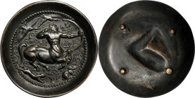 1919 Centaur Deep Dish, or Ashtray Medal. Uniface. By Paul Manship. Bronze, Cast. Extremely Fine.
147.5 mm x 20 mm. Centaur scene, signed by artist a...