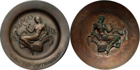 1946 Zodiac Series Deep Dish, or Ashtray Medal. Virgo. Uniface. By Paul Manship. Bronze, Cast. About Uncirculated.
155 mm x 17 mm. Virgo the virgin w...