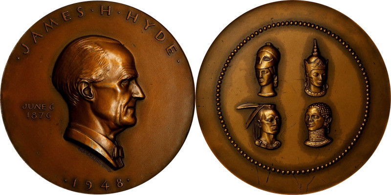 1948 James H. Hyde Four Continents Medal. By Paul Manship, Struck by Medallic Ar...