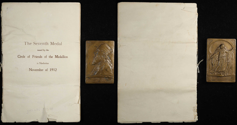 Undated (1912) Abdul Baha Plaque. By Louis Potter. Alexander-COF 7.1. Bronze. Mi...