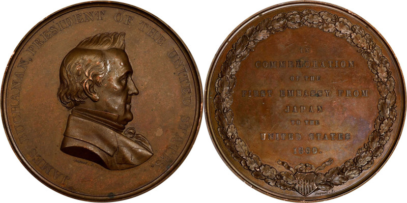 "1860" (post-1861) Japanese Embassy Medal. By Anthony C. Paquet. Julian CM-23. B...