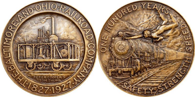 1927 Baltimore and Ohio Railroad Centennial Medal. By Hans Schuler. Bronze. Choi...