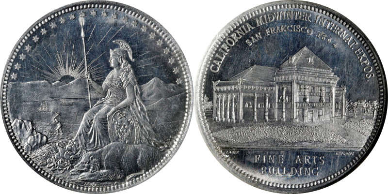 1894 California Midwinter Exposition. Lauer's Exhibition Palace Dollar, Fine Art...