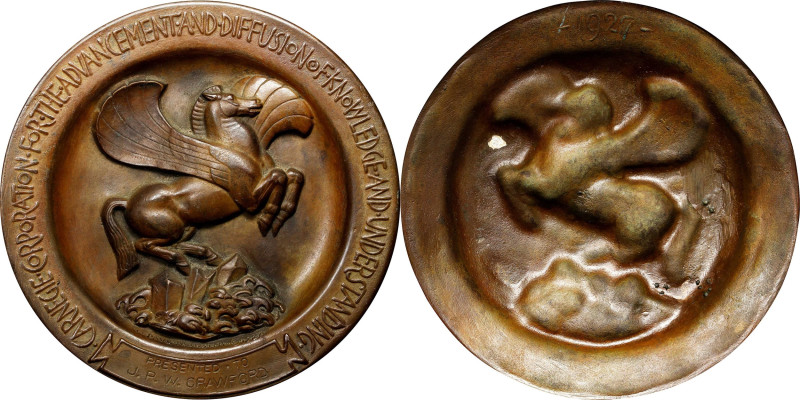 1927 Carnegie Corporation Pegasus Deep Dish, or Ashtray Award Medal. By Paul Man...