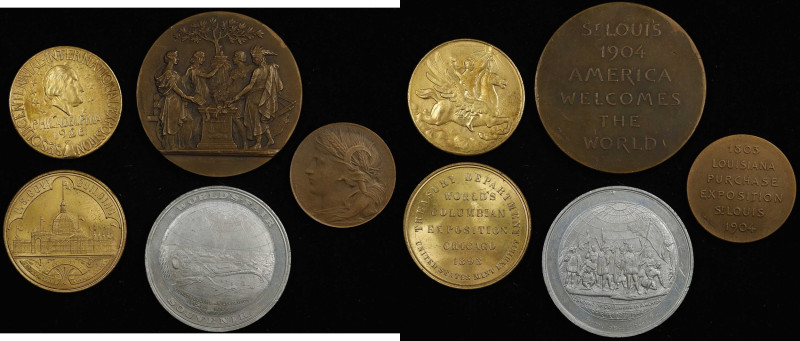 Lot of (5) Exposition Medals.
Included are: 1892-1893 World's Columbian Exposit...