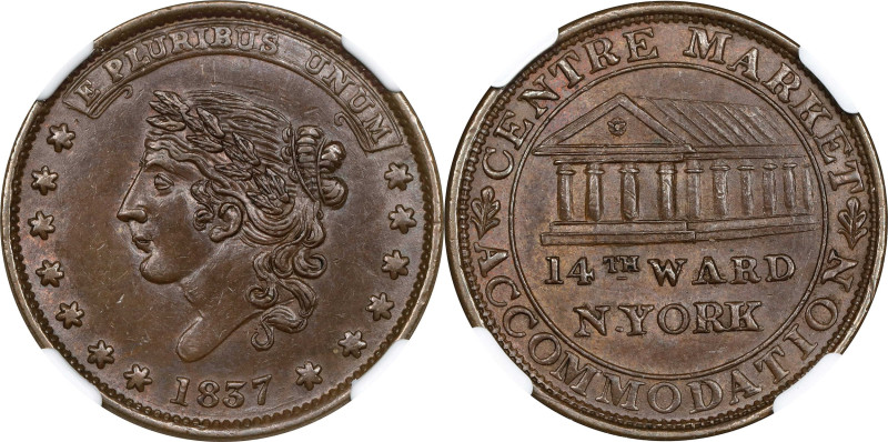 New York--New York. 1837 Centre Market. HT-239, Low-110, W-NY-300-10a. Rarity-1....