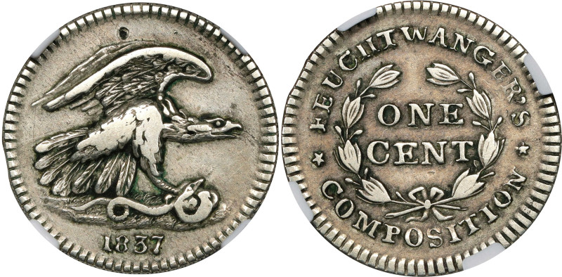 New York--New York. 1837 Feuchtwanger Cent. HT-268, Low-120, W-NY-480 Dies 6-I. ...