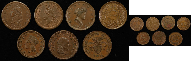 Lot of (7) Patriotic Civil War Tokens. About Uncirculated.
Included are: Fuld-1...