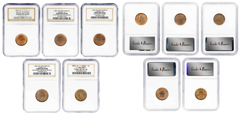 New York--New York. Lot of (5) Civil War Store Cards. (NGC).
Included are: Fuld...