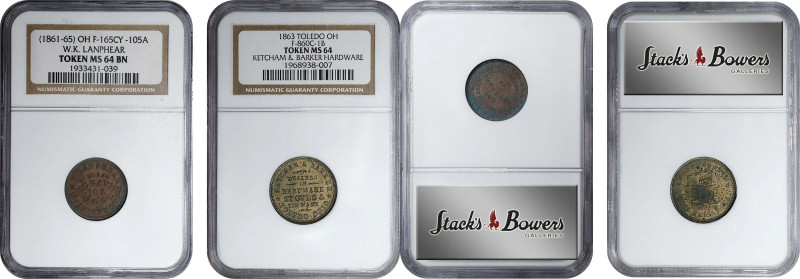 Ohio. Lot of (2) Civil War Store Cards. Plain Edge. (NGC).
Included are: Cincin...