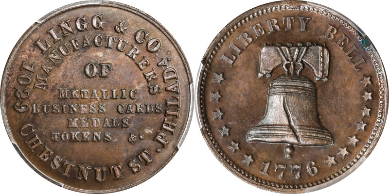 Pennsylvania--Philadelphia. "1776" (1876) Lingg & Co. Rulau Pa-Ph 257B. Brass. P...