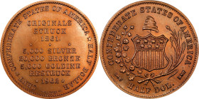 1962 Confederate Half Dollar. Bashlow Restrike. Bronze. Mint State.