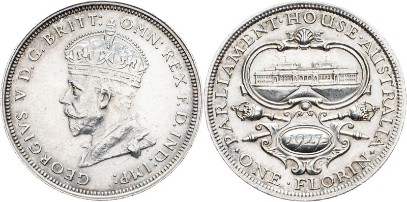 Australia, 1 Florin 1927, Melbourne George V, 1 Florin 1927, Melbourne, 11,3 g, ...