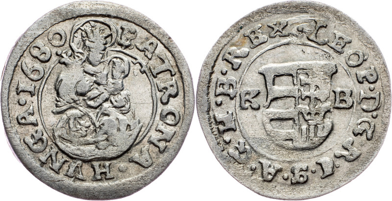 Austria-Hungary, Denar 1680, KB, Kremnitz Leopold I., Denar 1680, KB, Kremnitz, ...