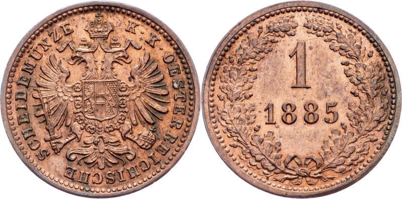 Austria-Hungary, 1 Kreuzer 1885, Vienna Franz Joseph I., 1 Kreuzer 1885, Vienna,...