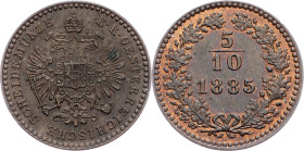 Austria-Hungary, 5/10 Kreuzer 1885, Vienna