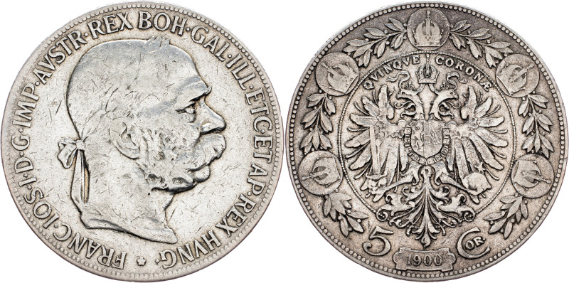 Austria-Hungary, 5 Krone 1900, Vienna Austria-Hungary, 5 Krone 1900, Vienna, Ag,...