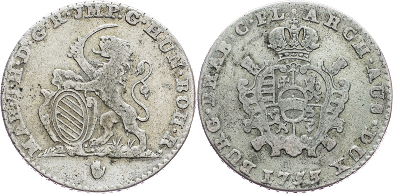 Austrian Netherlands, 2 Escalin 1753, Antwerp Austrian Netherlands, 2 Escalin 17...