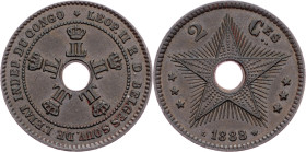 Belgian Congo, 2 Centimes 1888