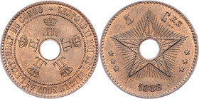 Belgian Congo, 5 Centimes 1888