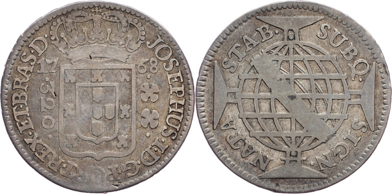 Brazil, 320 Reis 1768 Brazil, 320 Reis 1768, LMB P182|toned; VF

Grade: VF