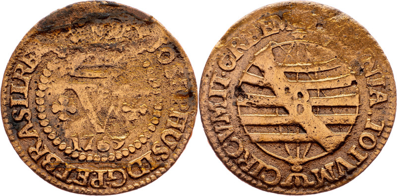 Brazil, 5 Reis 1769 Cobre, 5 Reis 1769, LMB C182|treated with oil; F

Grade: F