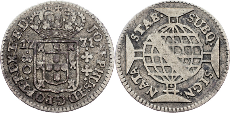 Brazil, 80 Reis 1771 Brazil, 80 Reis 1771, LMB P177|mount removed; VF

Grade: ...