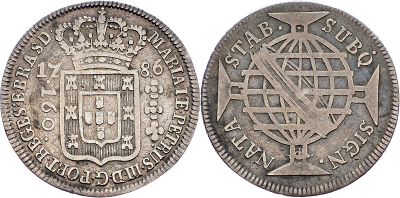 Brazil, 160 Reis 1786 Brazil, 160 Reis 1786, LMB P329|Mintage only 24000pcs!; VF...