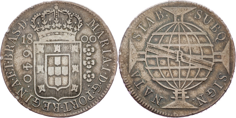 Brazil, 640 Reis 1800 Brazil, 640 Reis 1800, LMB P383|toned; VF

Grade: VF