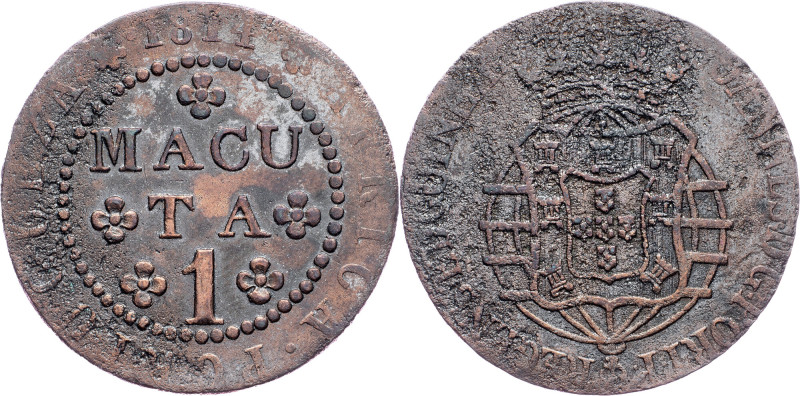 Brazil, 1 Macuta 1814 Cobre, 1 Macuta 1814, LMB C468a; aEF/F

Grade: aEF/F