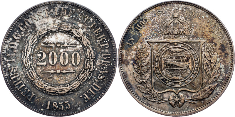 Brazil, 2000 Reis 1855 Brazil, 2000 Reis 1855, Ag, LMB P617|Toned; VF+

Grade:...