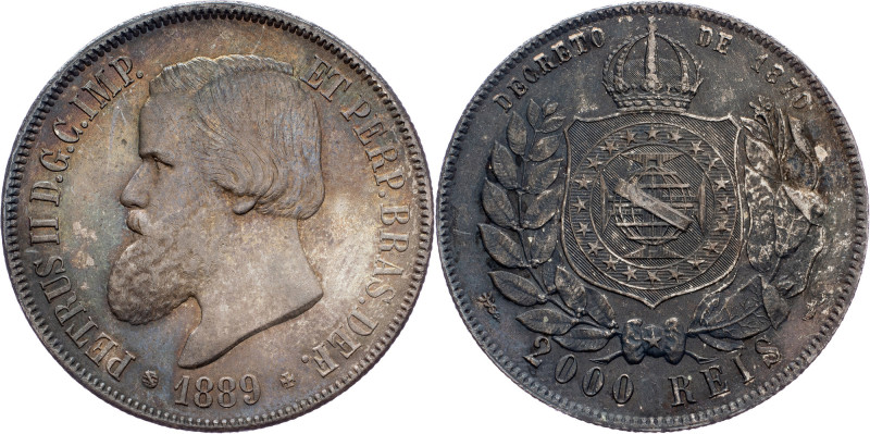 Brazil, 2000 Reis 1889 Brazil, 2000 Reis 1889, Ag, LMB P659|Toned; EF

Grade: ...