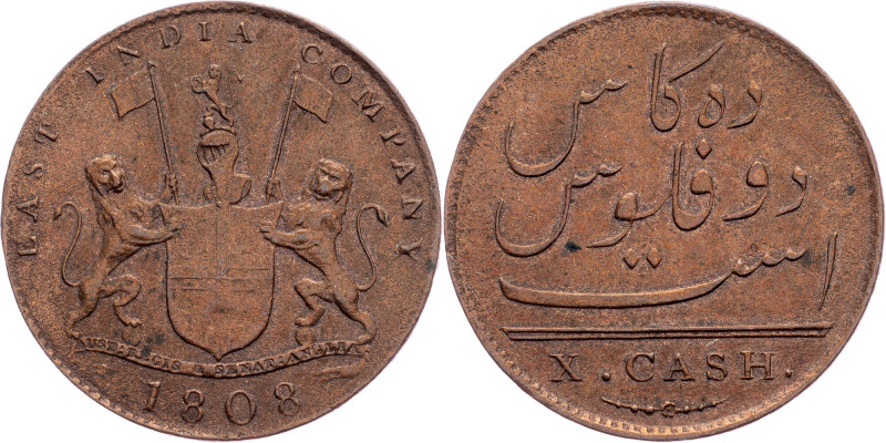 British India, 10 Cash 1808, Soho British India, 10 Cash 1808, Soho, Copper, KM#...