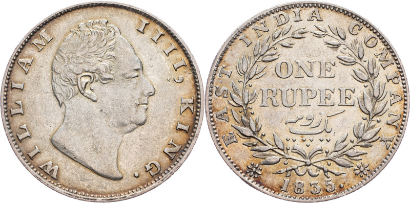 British India, 1 Rupee 1835 British India, 1 Rupee 1835, KM# 450|toned; VF+

G...