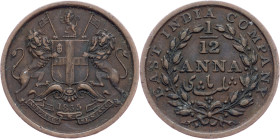 British India, 1/12 Anna 1835