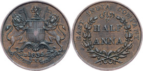 British India, 1/2 Anna 1835, Bombay