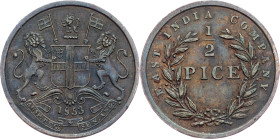 British India, 1/2 Pice 1853, Calcutta