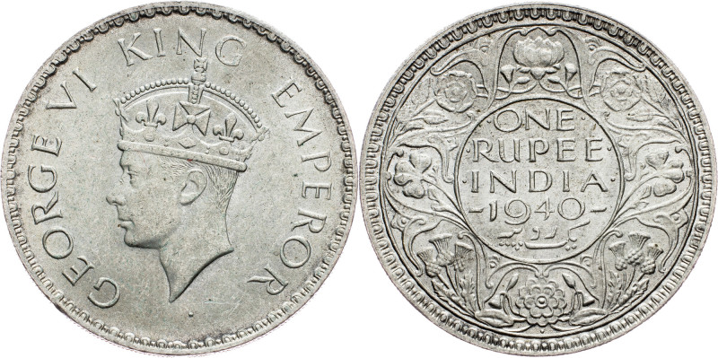 British India, 1 Rupee 1940, Bombay British India, 1 Rupee 1940, Bombay, KM# 556...