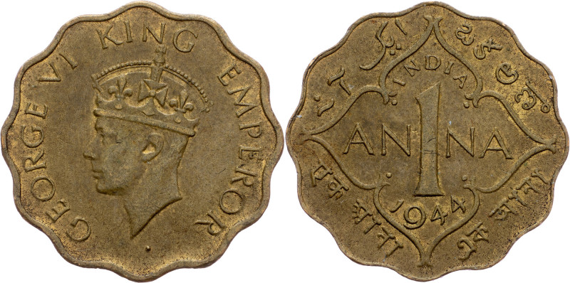 British India, 1 Anna 1944, Bombay British India, 1 Anna 1944, Bombay, KM# 537a|...