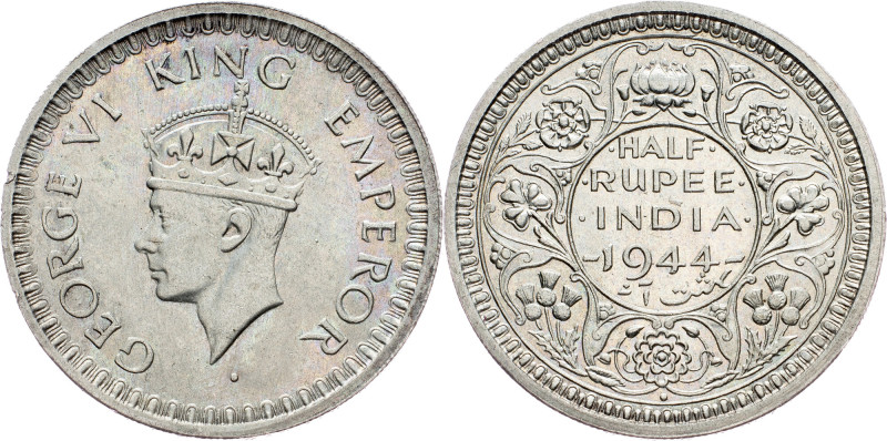 British India, 1/2 Rupee 1944, Bombay British India, 1/2 Rupee 1944, Bombay, KM#...