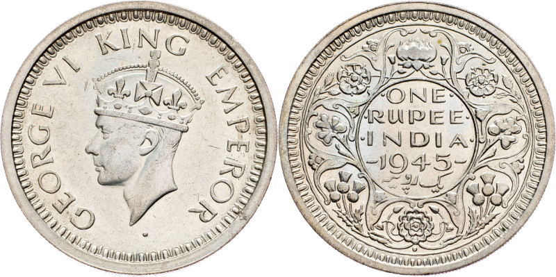 British India, 1 Rupee 1945, Bombay British India, 1 Rupee 1945, Bombay, KM# 557...