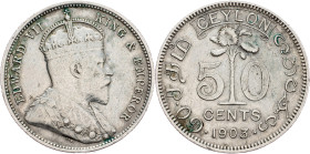Ceylon, 50 Cents 1903, London
